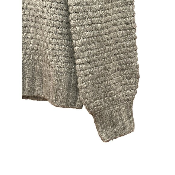 Vineyard Vines Wool Alpaca Blend Gray Popcorn Sweater Size Large Puff Sleeve - Picture 2 of 5